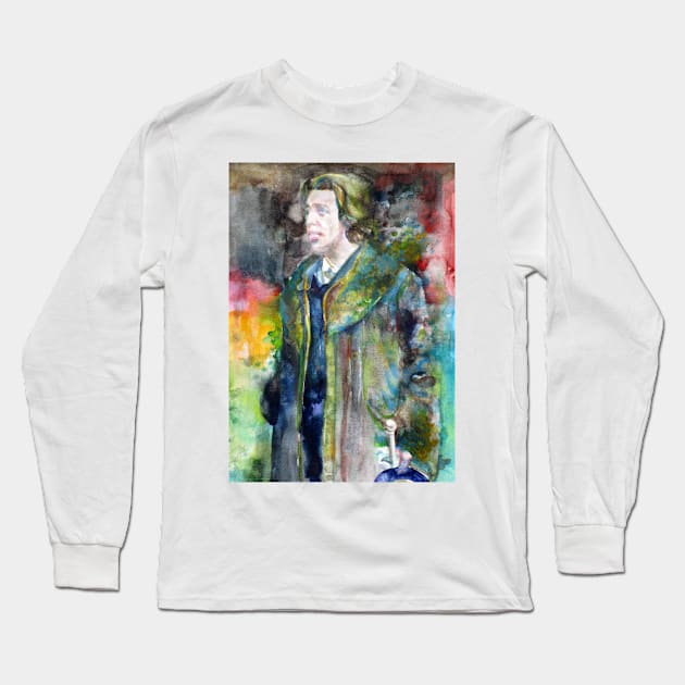 OSCAR WILDE watercolor portrait .22 Long Sleeve T-Shirt by lautir